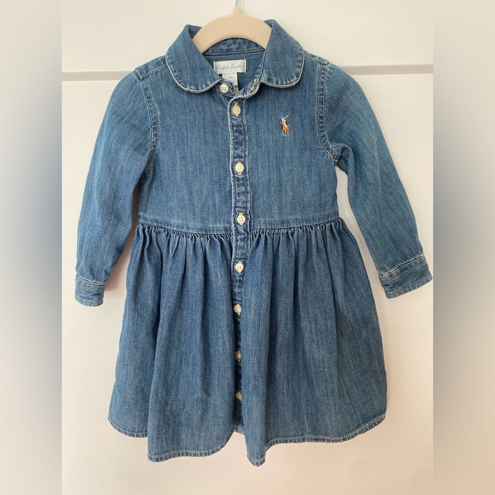 Baby Girl Ralph Lauren Denim Button-Down Dress